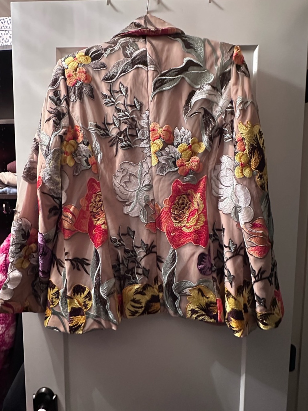 Fashion Nova Nude Floral Embroidered Blazer XL - Picture 7 of 9